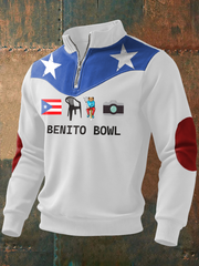 Men's Bunny Football Music Lover Printed Sweatshirt