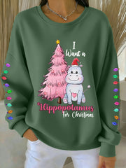 Women's I Want A Hippopotamus For Christmas Casual Sweatshirt