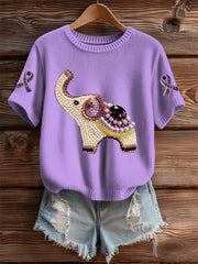 Women's Alzheimer's Purple Elephant Short-sleeved T-shirt