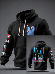 Unisex Bunny Football Music Lover Printed Hoodie