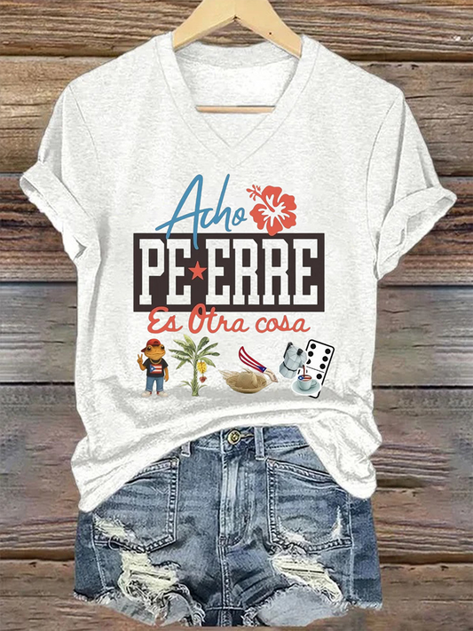 Women's Puerto Rico Printed Short-Sleeved T-Shirt