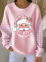 Women's Santa Claus Print Round-Neck Sweatshirt