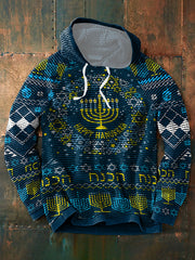Men's Hanukkah Menorah Printed Hoodie