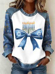 Women's Hanukkah Menorah Printed Tops