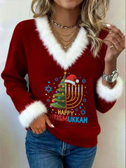 Women's Hanukkah Menorah Printed Tops