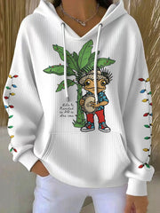 Women's Funny Puerto Rico Christmas Printed Hoodie