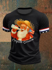 Men's Funny Puerto Rico Christmas Printed Tops