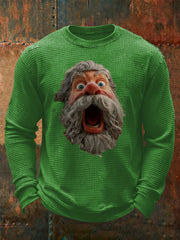 Men's Santa Claus Waffle Long Sleeve T-Shirt