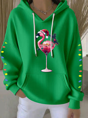 Women's Christmas Flamingo Print Casual Sweatshirt