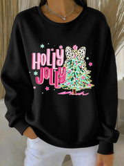 Women's Holly Jolly Christmas Tree Print Casual Sweatshirt