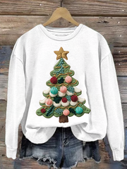 Women's Christmas tree print Regular Sweatshirt