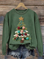 Women's Christmas tree print Regular Sweatshirt
