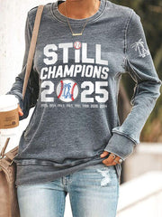 Women's Baseball World Series Champions 2025 Print Casual Sweatshirt