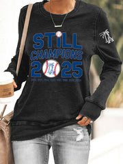 Women's Baseball World Series Champions 2025 Print Casual Sweatshirt