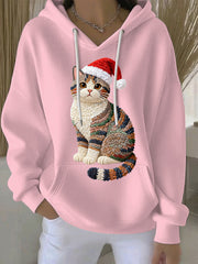 Women's Christmas Print Casual Hoodie