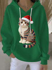 Women's Christmas Print Casual Hoodie