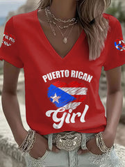 Women's Puerto Rico Art Printed T-shirt