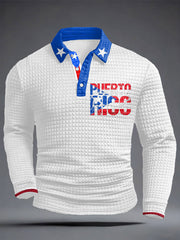 Men's Puerto Rico Art Printed Casual Tops