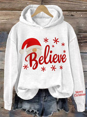 Women's Christmas Believe Casual Hoodie