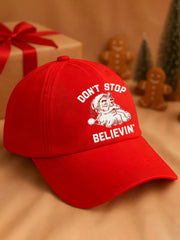 Unisex Christmas Don't Stop Believin' Santa Claus Print Hat