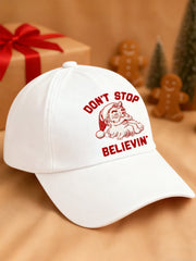 Unisex Christmas Don't Stop Believin' Santa Claus Print Hat