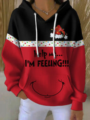 Women's Christmas Funny Feeling Printed Hoodie