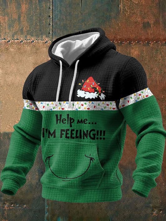 Men's Christmas Funny Feeling Printed Hoodie