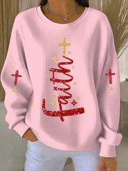 Women's Christmas Belief Print Casual Sweatshirt