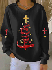 Women's Christmas Belief Print Casual Sweatshirt