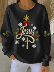 Women's Christmas Belief Print Casual Sweatshirt