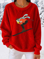 Women's Skiing Downhill Fleece Sweatshirts