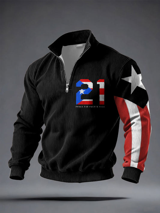 Men's Puerto Rico Printed Casual Tops