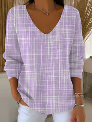 Women's Purple Art Printed Casual Top