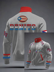 Men's Bunny Football Music Lover Printed Coat