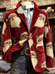 Men's Christmas Funny Santa Printed Jacket
