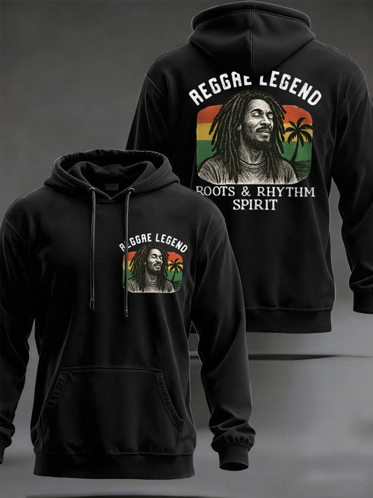 Men's Reggae Legend Print Commemorative Hoodie
