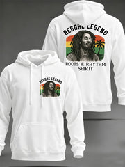 Men's Reggae Legend Print Commemorative Hoodie