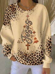 Women's Christmas Cross Print Casual Sweatshirt