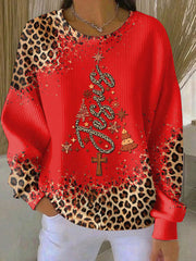 Women's Christmas Cross Print Casual Sweatshirt