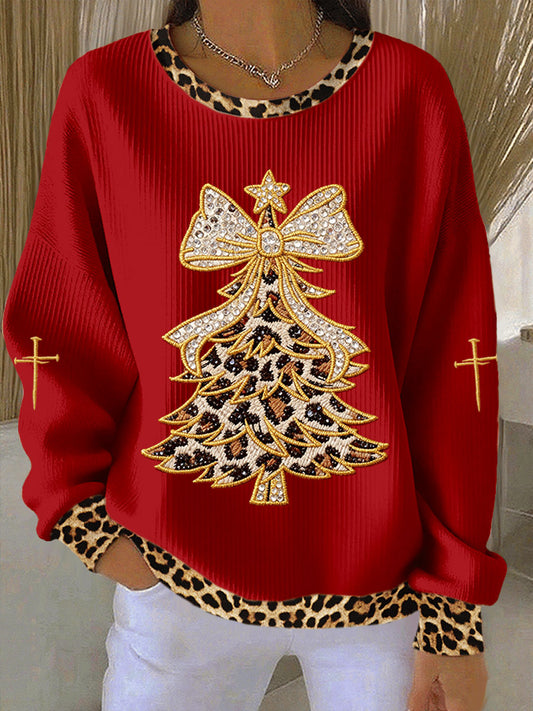 Women's Christmas Cross Print Casual Sweatshirt