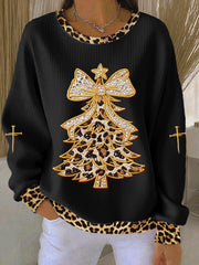 Women's Christmas Cross Print Casual Sweatshirt