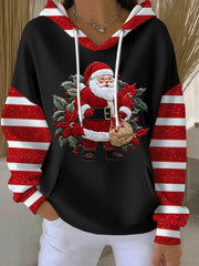 Women's Santa Claus Print Casual Hoodie