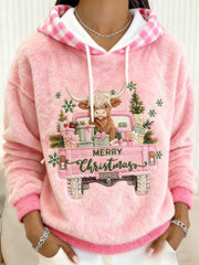 Women's Highland Cow Art Print Casual Hoodie