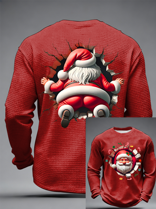 Men's Fun Santa Waffle Long Sleeve T-Shirt