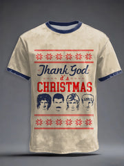 Men's Thanks God It's Christmas Rock Band Inspired T-shirt