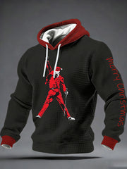 Men's Rock Christmas Checkered Cotton Hoodie