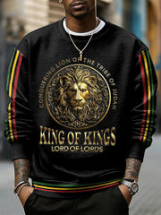 Men's Reggae Music Inspired Lion Print Sweatshirt