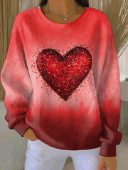 Women's Valentine's Day Round-Neck Sweatshirt