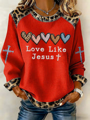 Women's Love Like Jesus Leopard Top