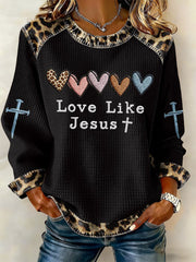 Women's Love Like Jesus Leopard Top